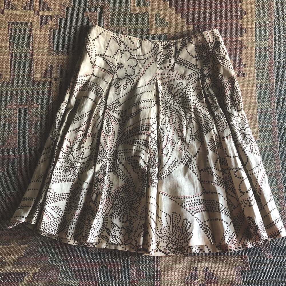 SISLEY Linen Skirt aline with pleats size 4